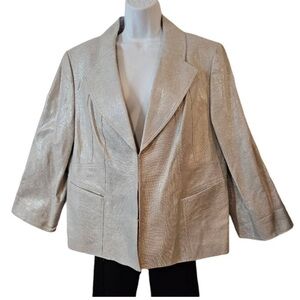 Like New, AnnKlien Siver Metalic Jacket sz 14W
